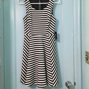 Express black and white striped dress